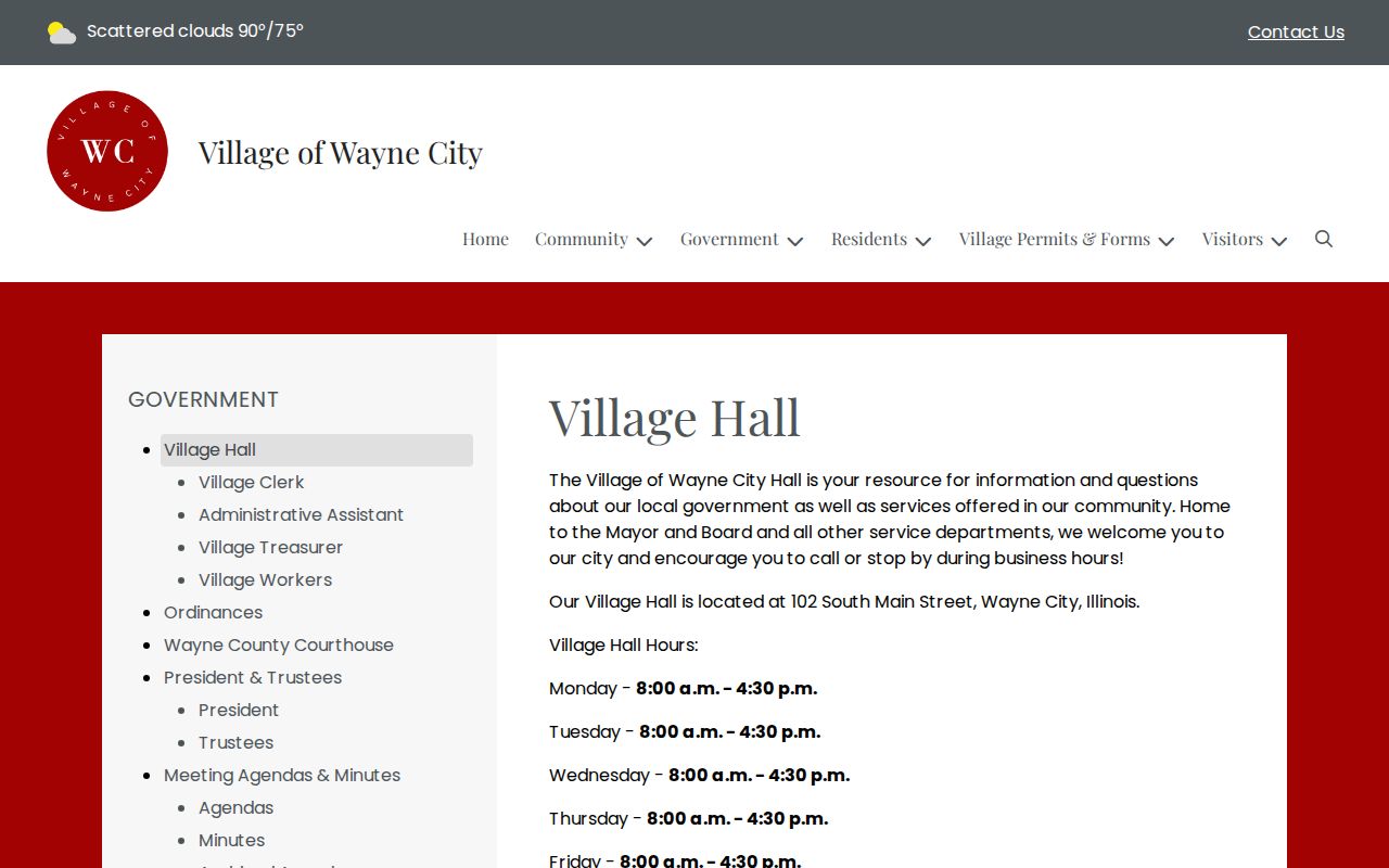 Wayne City criminal records Village Hall request location