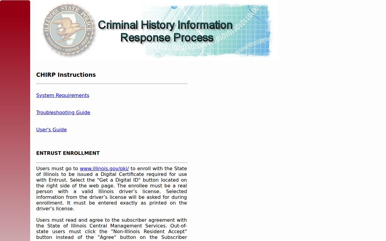 Wayne County criminal history CHIRP conviction inquiry
