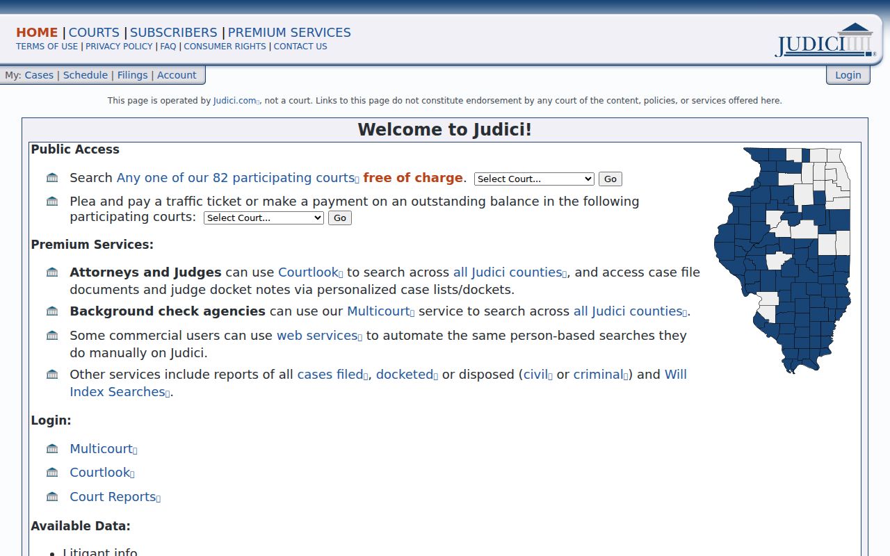 Wayne County criminal court record search on Judici
