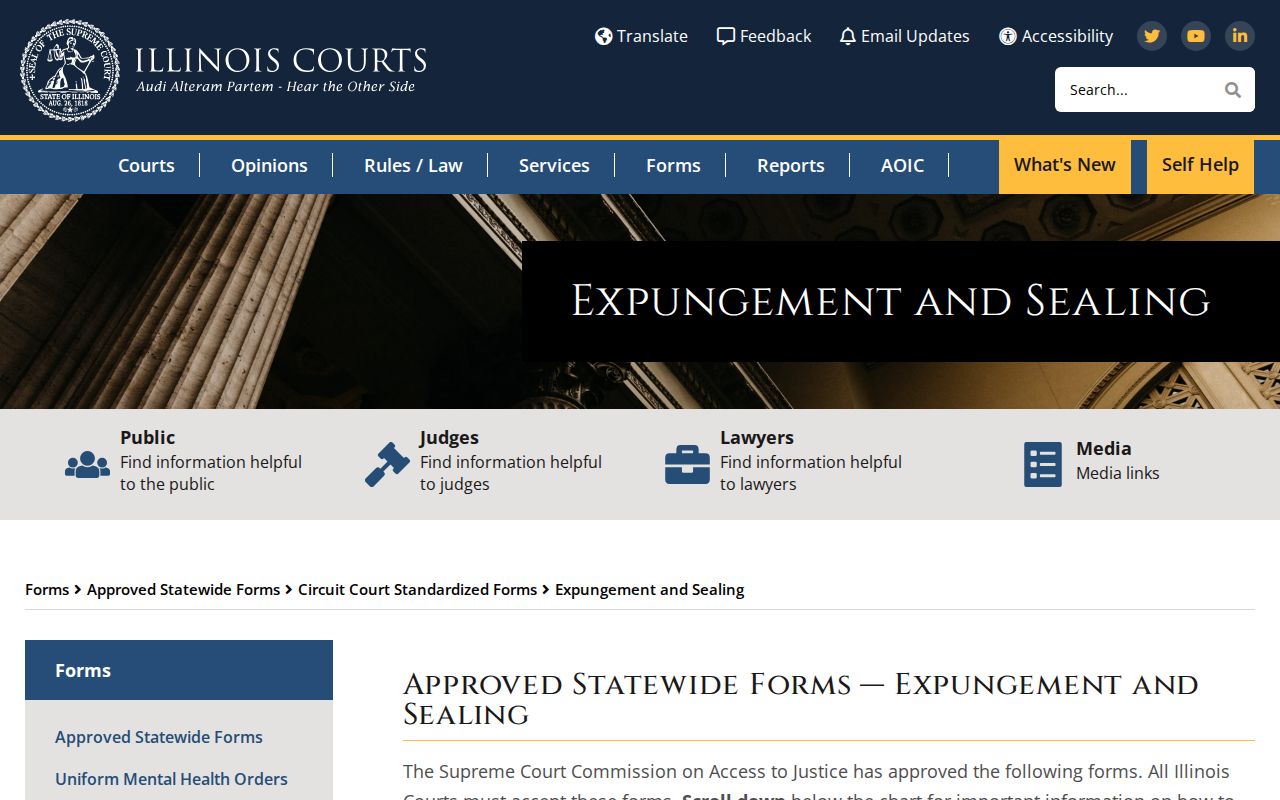 Wayne County court case expungement and sealing forms
