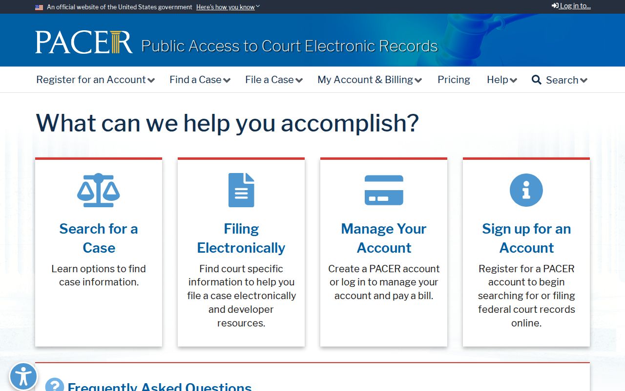 Wayne County federal court case access through PACER