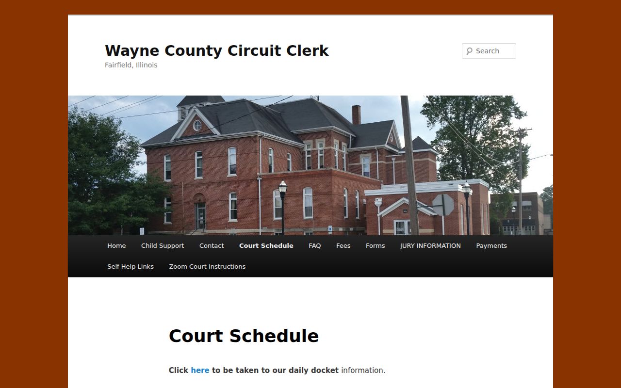 Wayne County court case schedule from the Circuit Clerk